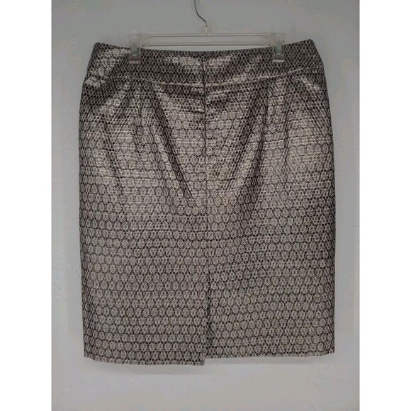Charter Club Gold Metallic A Line Knee Length Skirt Business Casual Size 14 - Picture 3 of 5